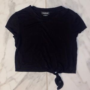 bebe: Solid Black Crop T-shirt